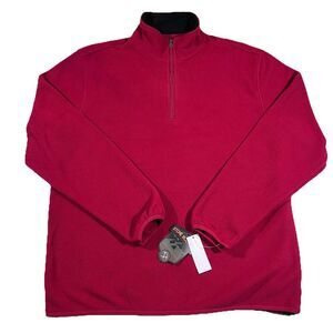 Stone Mountain Red 1/4 Zip Fleece Pullover Sweater Men's Large New With Tag NWT